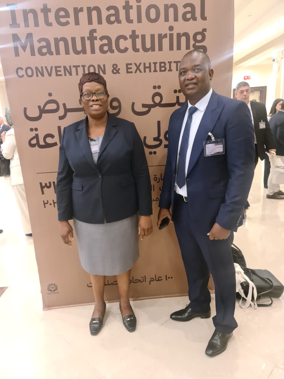EMCOZ President Mr Demos Mbauya and Executive Director Mrs Nester Mukwehwa attending the Convention in Cairo Egypt 29 October 2022